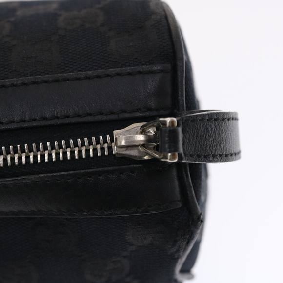 GUCCI GG Canvas Sherry Line Hand Bag Leather Black White Auth 49825 - Picture 9 of 16